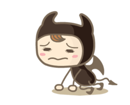 Moving ! Comical devil sticker #12133100