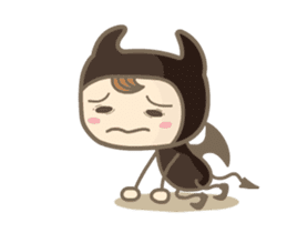Moving ! Comical devil sticker #12133100