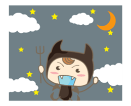 Moving ! Comical devil sticker #12133106