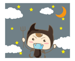 Moving ! Comical devil sticker #12133106