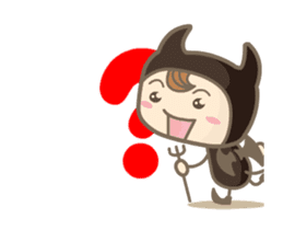 Moving ! Comical devil sticker #12133107