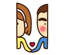 Lovely couple their first love (English) sticker #12140231