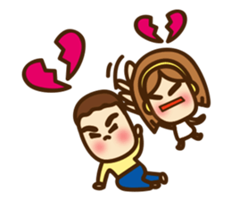 Lovely couple their first love (English) sticker #12140245