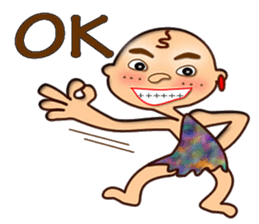 Stone age man sticker #12144547