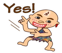 Stone age man sticker #12144563