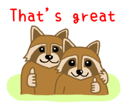 Raccoon and Redpanda English version sticker #12145214