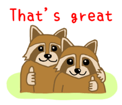 Raccoon and Redpanda English version sticker #12145214