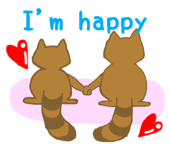 Raccoon and Redpanda English version sticker #12145215