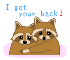 Raccoon and Redpanda English version sticker #12145224