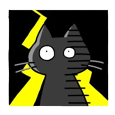 droll black cats sticker #12145777