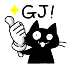 droll black cats sticker #12145782