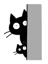 droll black cats sticker #12145783