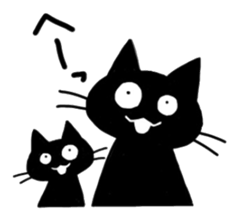 droll black cats sticker #12145794