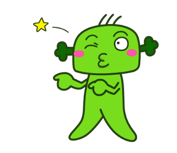 Cute broccoli man sticker #12148589