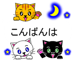 The cats(tiger cat,white cat,black cat)5 sticker #12149856