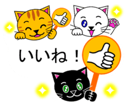 The cats(tiger cat,white cat,black cat)5 sticker #12149858