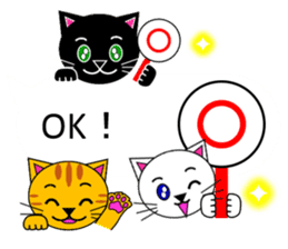 The cats(tiger cat,white cat,black cat)5 sticker #12149859