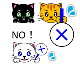 The cats(tiger cat,white cat,black cat)5 sticker #12149860