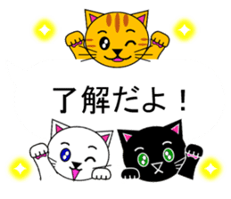 The cats(tiger cat,white cat,black cat)5 sticker #12149861