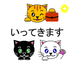 The cats(tiger cat,white cat,black cat)5 sticker #12149862