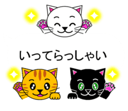 The cats(tiger cat,white cat,black cat)5 sticker #12149863