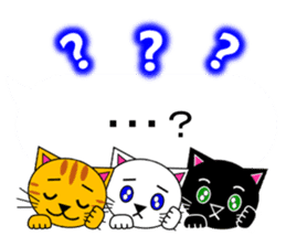 The cats(tiger cat,white cat,black cat)5 sticker #12149877