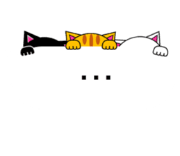 The cats(tiger cat,white cat,black cat)5 sticker #12149878