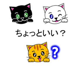 The cats(tiger cat,white cat,black cat)5 sticker #12149880