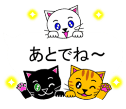 The cats(tiger cat,white cat,black cat)5 sticker #12149892