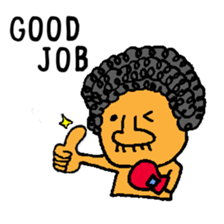 afro ninja sticker #12150214