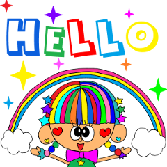 Rienbow colorful animation sticker