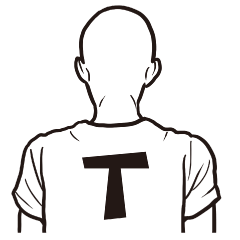 T-shirt bald man