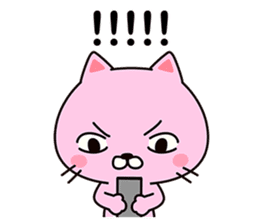 Pink cat kappa sticker #12154360
