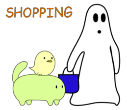White ghost and friends sticker #12155216
