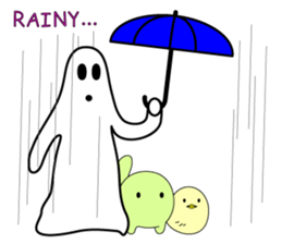 White ghost and friends sticker #12155231