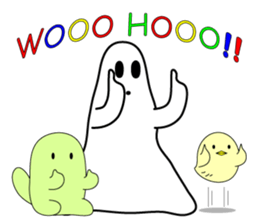 White ghost and friends sticker #12155233