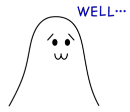 White ghost and friends sticker #12155234