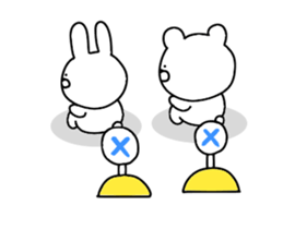 Moving rabbit and bear sticker #12157902