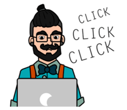 Hipster Hacker sticker #12163436