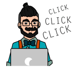 Hipster Hacker sticker #12163436