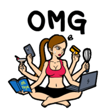 Lala and her yoga life sticker #12165052