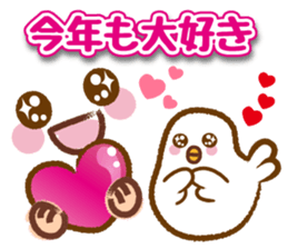 emoticons and messages.Happy New Year sticker #12165316