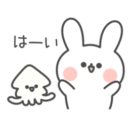 Rabbit and squid !! sticker #12168294