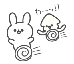 Rabbit and squid !! sticker #12168323