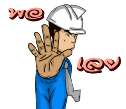 Engineer white hat (V. No background) sticker #12169176