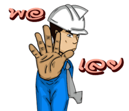 Engineer white hat (V. No background) sticker #12169176