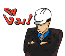 Engineer white hat (V. No background) sticker #12169208