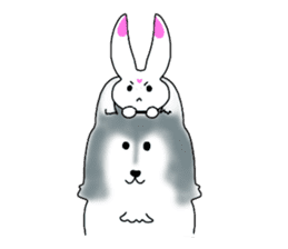 Rabbit and Wolf sticker #12170398