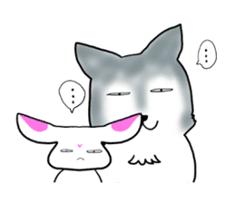 Rabbit and Wolf sticker #12170407