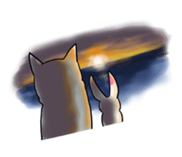 Rabbit and Wolf sticker #12170413